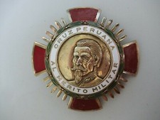 PERU MILITARY MERIT ORDER. SILVER/MARKED 925-1000. 114GRAMS WEIGHT. RARE