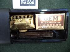 WWII U.S. GI Gem Jr Safety Razor Pat 1912  New in Box with Instructions + Blades picture