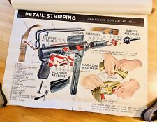 Rare 46x32 1955 US Army M3A1 “Grease Gun” Classroom Scroll-5 Pages picture