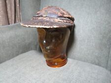 VINTAGE WWII US ARMY AIR CORPS OFFICER LEATHER CAP HAT picture