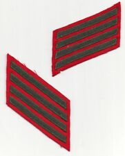 Genuine Vintage WWII USMC Pair Service Stripes 12-Year Green/Red Wool Alpha picture