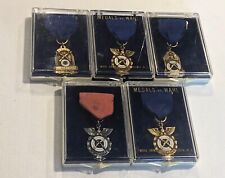 Lot Of 5 Vintage 1955 Shooting Medals Awards In Boxes NAPA Rifle Pistol Club picture