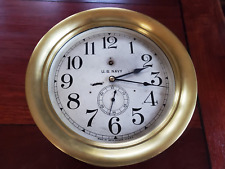 WWII SETH THOMAS US Navy CLOCK 10-1940 brass case  picture