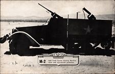 Rare M-2 Half track carrier Lithograph WWII Era Army USA Vintage 5x8 picture