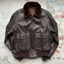 Vintage 1950s USN G-1 Size 44 Leather Flight Jacket | 50s Military US Navy Rare picture