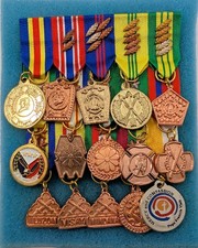 Philippine AFP Armed Forces Philippines Miniature Mini 15 Medal Ribbon Rack Bar