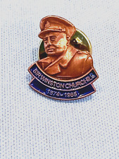 Vintage Prime Minister Winston Churchill Commemorative Lapel Pin picture