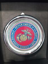 UNITED STATES MARINE CORPS CHROME LIGHT UP TRUCK GRILL MEDALLION MILITARY 🪖 NEW picture