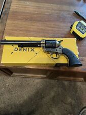 Denix Non-Firing Replica. Peacemaker Revolver. Black and Brass finish. picture