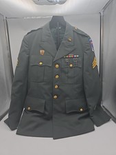 VTG US Army 39R Serge Green 35th Airborne Uniform Coat Rifle Specialist W/ Pins
