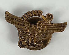 WW2 WWII Military US Navy Reserve USNR Eagle Button Cover Pin Vintage picture