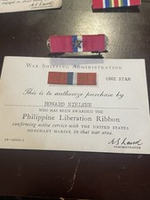 WW II Philippine Liberation Ribbon Bar with 1 BATTLE STAR.