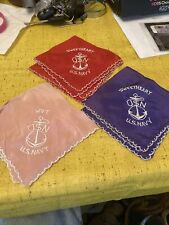 Vintage  3 1940-50 US Naval 3 Souvenir Silk Scarfs Sweetheart. Wife picture