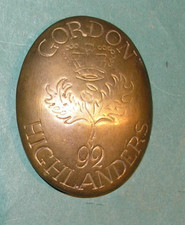 92nd Gordon Highlanders Regimental Badge Crossbelt Plate Brass