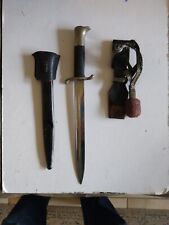 WW2 German Fireman's dagger, Bayonet, Scabbard, Frog And Knot picture