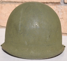 WW 2 US ARMY SCHLUETER (S) M-1 HELMET ALL ORIGINAL FACTORY ISSUED CAMO PAINT picture