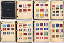 Writing Vintage Military Medal Ribbon Sample Reference Album 18 Pages WWI W