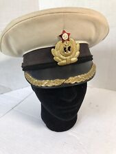 Vintage Russia Soviet Union USSR Military Navy Naval Officer White Cap picture