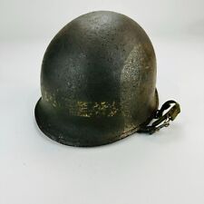 Original Late WW2/Korean War Era U.S. Army Rear Seam M1 Helmet w/OD M1 Liner picture