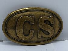 Antique CS Civil War USA Belt Buckle Oval Brass Needs Repair picture