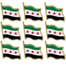12/24/50/100Pcs Republic of Syria Syrian Arab Flag Lapel Pins Bulk - Metal Fr...