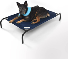 Cooling Elevated Dog Bed Non-Slip Indoor Outdoor Raised Hammock, Medium, Blue picture