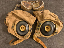 WWII Aviation Lot ~ 2 USN Summer Flying Helmets & Resistal Goggles picture