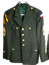 US MILITARY VINTAGE SGM CLASS A JACKET NICE PATCHES SEE PICS FOR SIZE USED picture