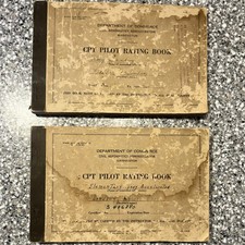 WWII US Dept of Commerce Civil Aeronautics CPT Pilot Rating Book Documents
