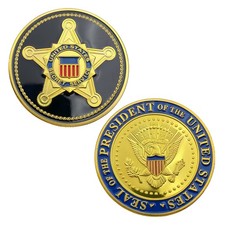 US Government Seal & Secret Service Challenge Coin USA Presidential & USSS Badge