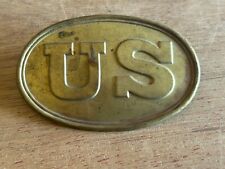 US Cartridge Box Plate Buckle Civil War Era Military Lead Filled Loops Antique picture