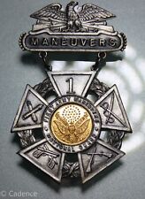 US Pre WW2 1st 1 Army National Guard Encampment Maneuvers Medal. MI825 picture