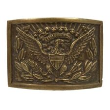 Antique Style Military Civil War Eagle Officer Belt Buckle SOLID Brass picture