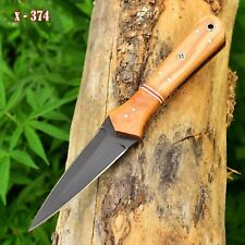 collectible handmade carbon steel double edged dagger knife ww2 design sheath picture