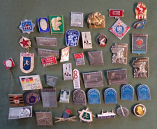 EAST GERMAN DDR CCCP SOVIET COLD WAR LOT OF 43 TOURISM BADGES & PROPOGAMDA PINS picture