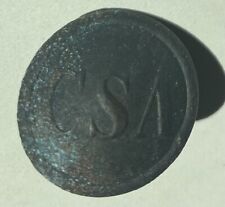 Original Rare Civil War Confederate Solid Cast CSA C.S.A. Brass Coat Button-#2 picture