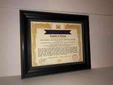 VIETNAM~AIR FORCE DISTINGUISHED SERVICE ORDER CERTIFICATE-2ND CLASS w/Printing
