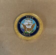 Navy JROTC Memorabilia Coin  Honor  Courage Achievement Gold Plated picture