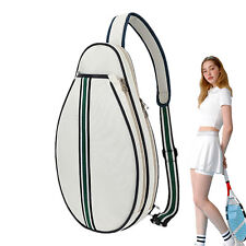 Tennis Bag Badminton Racquet Storage Beige Waterproof W/ Adjustable Strap picture