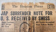 Vintage WWII Era The Houston Press newspaper from 1945  ( Framed in glass) picture
