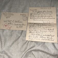Antique 1918 WWI Corporal Letter Home to Medina Ohio OH Wife on Brussels Belgium picture