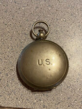 Vintage WWII US Military Compass Wittnauer Pocket Watch Style Case picture