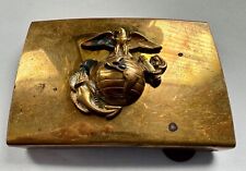 US Marine Corps Belt Buckle Brass NCO With Globe and Anchor picture