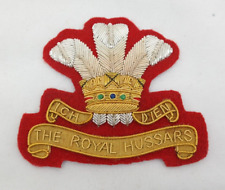 The Royal Hussars Shoulder Crest Bullion Patch Red & Gold   AL picture