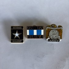 VTG AUTHENTIC KOREAN WAR VET PIN and ARMY Badges, hat, tie tac Pin 