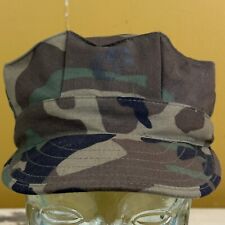 US MARINES - USMC Green Woodland Camo 8 Point Utility Cap Hat, Mens SMALL picture