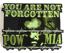 Large  POW MIA Jacket Back  Patch You Are Not Forgotten 11 inch  x 9 inch picture