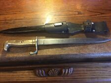 RARE IMPERIAL GERMAN M 1871 WWI MILITARY CADET BAYONET FROG & SCABBARD STAMPED  picture