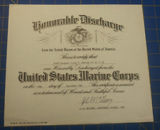 1983 Honorable Discharge USMC United States Marine Corps Document Certificate  picture