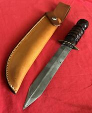 WW2 THEATER  DAGGER - MADE FROM A LARGE BLADE - NEW SHEATH & OVERSIZED WOOD GRIP picture